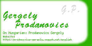 gergely prodanovics business card